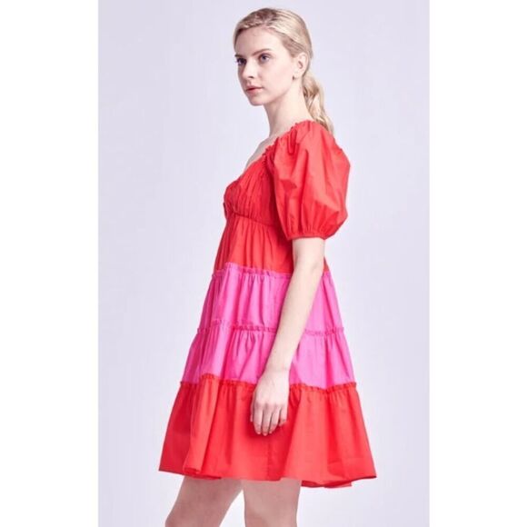 English Factory Two Tone Sweetheart Mini Dress Sz. M - Picture 2 of 8